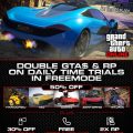 Double GTA$ and RP on daily time trails in freemode!