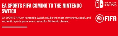 FIFA kicking its way to the Nintendo Switch