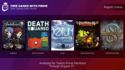 Twitch releases details on Free Games with Prime (August Edition)