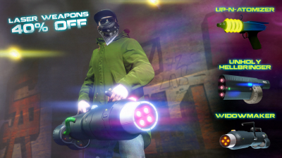 GTA Online parties with Laser Tech, Discounts, and Futuristic Weapons, plus a player bonus