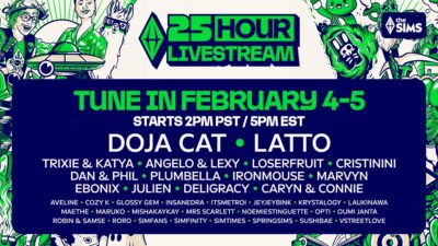 Doja Cat and Latto living it up live on Tuesday with The Sims