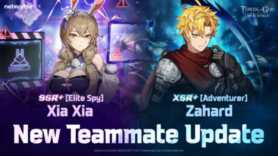 TOWER OF GOD: NEW WORLD INTRODUCES SSR+ [ELITE SPY] XIA XIA AND XSR+ [ADVENTURER] ZAHARD IN NEW GAME UPDATE