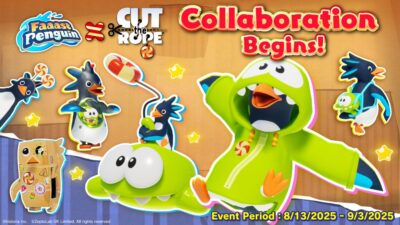 Cut the Rope and Faaast Penguin ready to collab on August 13th